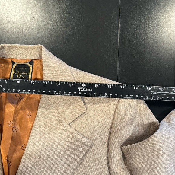 Christian Dior 70s Vintage Beige Three Button Formal Overcoat Mens Sz 40 Medium - Picture 8 of 15
